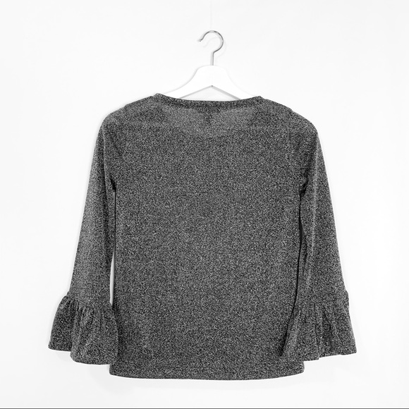 J. Crew Ruffle Sleeve Sparkle Top - Picture 3 of 8